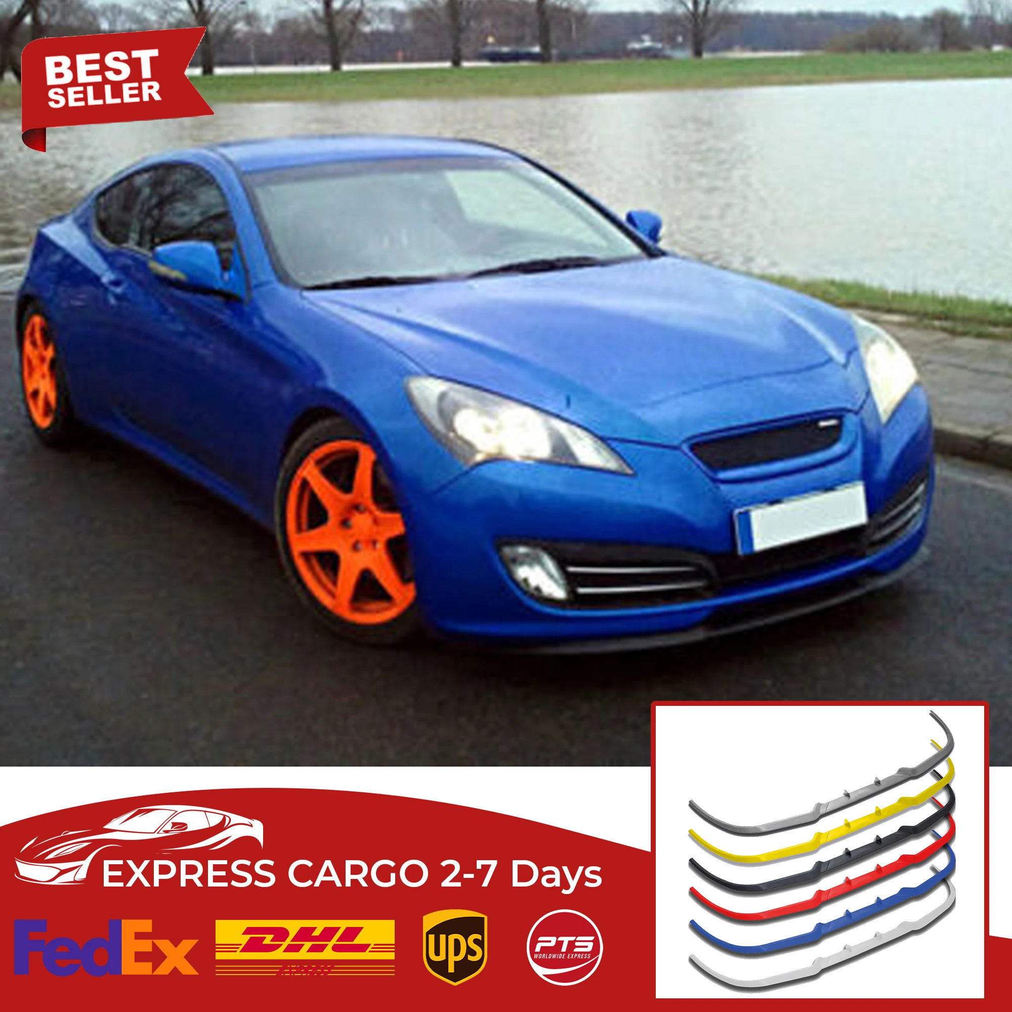 

For Hyundai Genesis Coupe CUPRA R FRONT SPOILER BUMPER LIP Euro Spoiler Lip Universal 3 pcs Body Kit