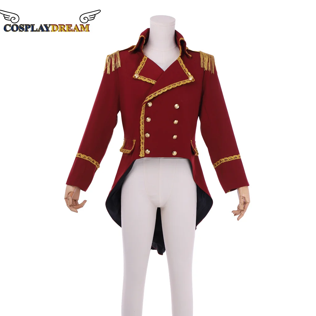 

18th Century Medieval Men's Colonial Military Red Uniform Tailcoat Costume Victorian Men's Regency Outfit Retro Tuxedo Tailcoat