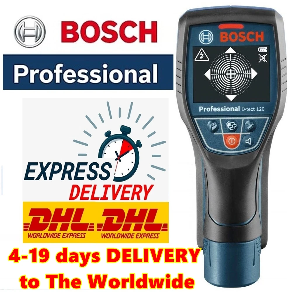 BOSCH D-TECT 120 Professional Digital Wall Floor Scanner Panel Detector Stud Finder Metal Wood Water pipe Electric cable wire GR