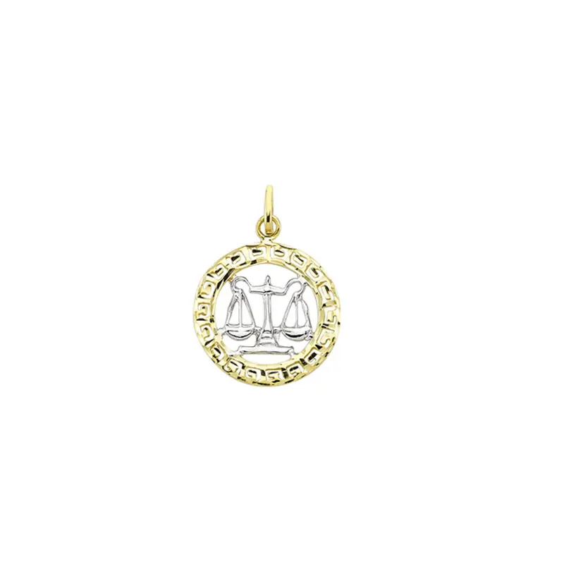 14K Solid Gold Zodiac Libra Horoscope Star Sign Necklace