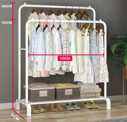 Perchero de hierro para ropa, estante de almacenamiento ZAPATERO, sala de estar, muebles para el hogar - blanco negro