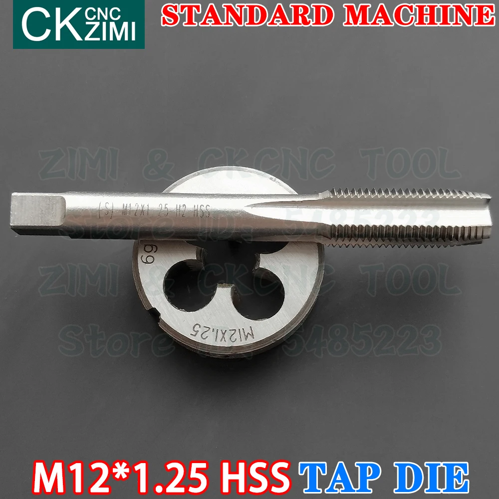 M12*1.25 M12x1.25 Straight Handle Standard Machine Die Tap High Speed Steel Wire Tapping Drill Round Die Metal Tap Die Set Tools