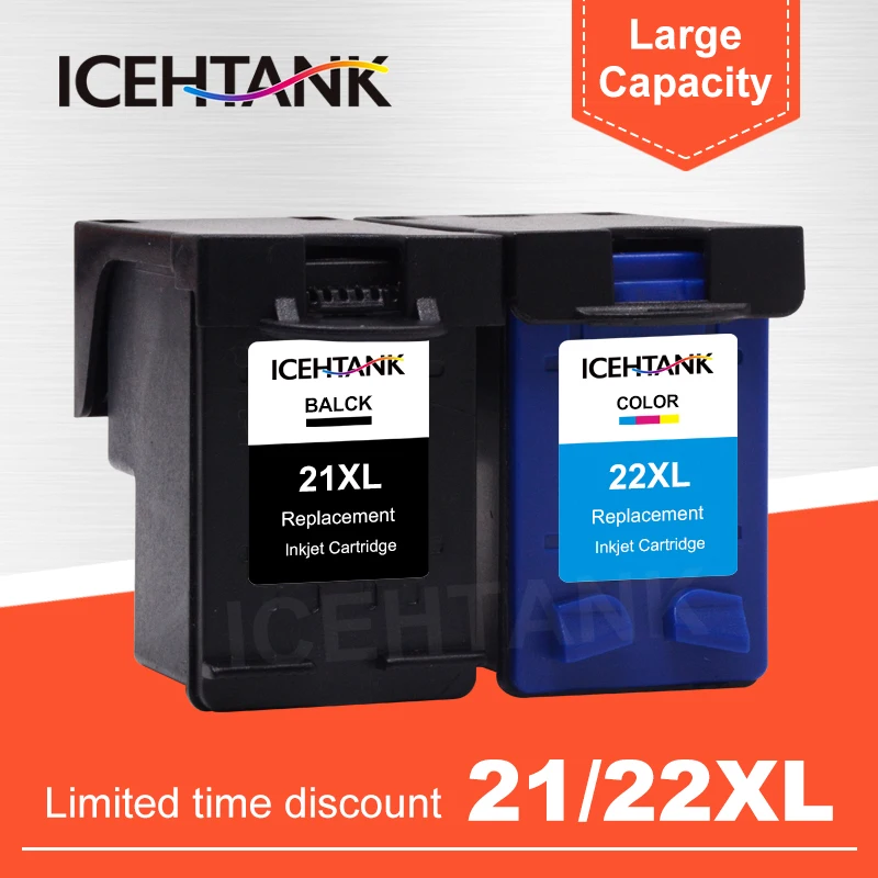 ICEHTANK Remanufactured ink cartridge Replacement For hp 21 for HP 21xl Deskjet F380 F2180 F2280 F4180 F4100 F2100 F2200 F300