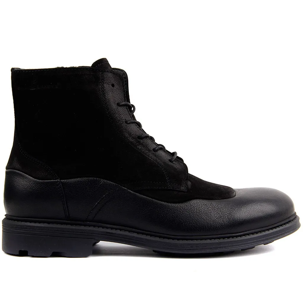Botas de couro para homem preto