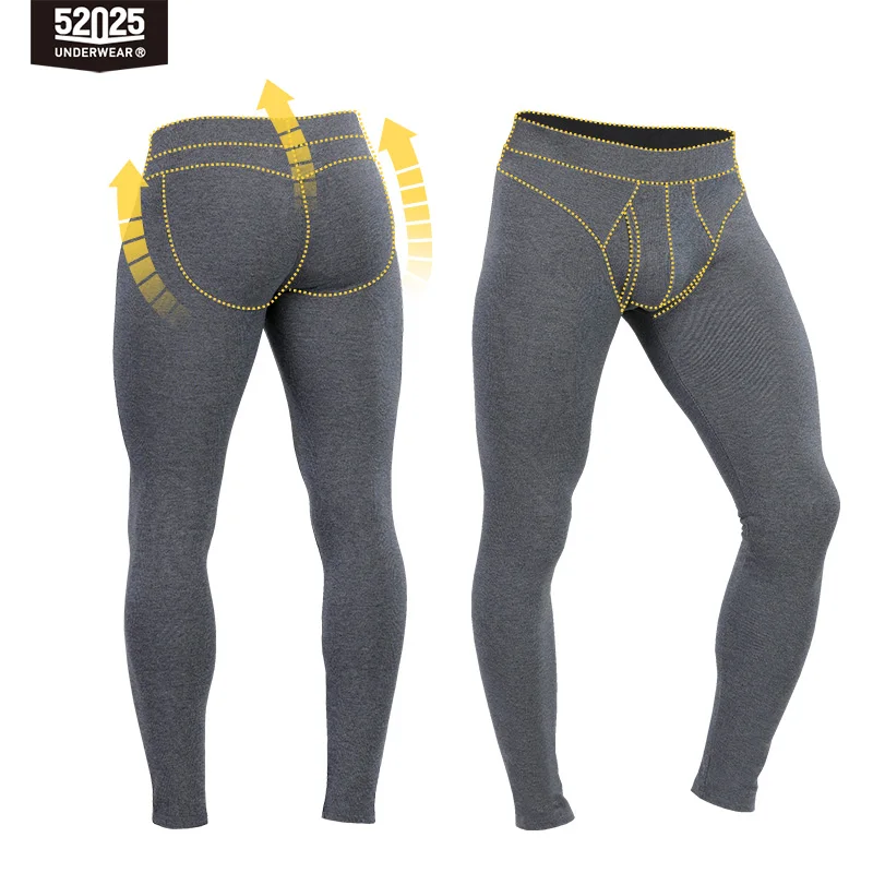 52025 Warm Men Thermal Leggings Cotton Modal Thermal Tights Soft Breathable Leggins Thermo Free Balling Leggings Thermal Bottoms