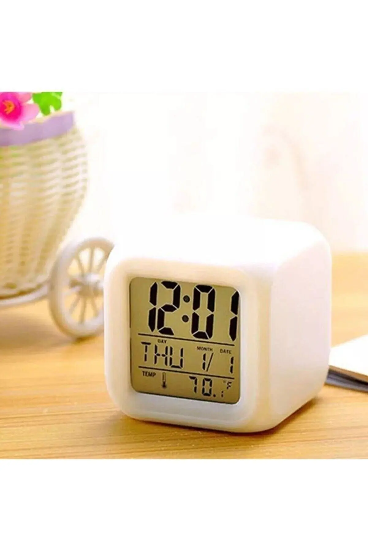 

Digital Desk Clock with Lcd Light Sensor Thermometer Alarm Alarm Clocks Gift Products Table Top Decoration Home Office Products