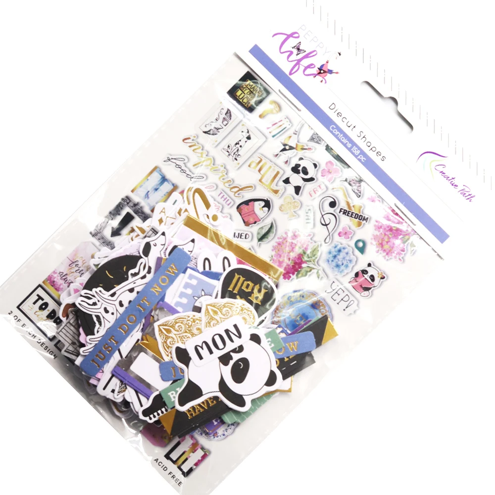 Creative Path 158 Stück Peppy Life Diecuts Ephemera Scrapbooking-Papier-Ausschnittformen für Kartenherstellung, Planer, Journaling, Basteln – Detail 10
