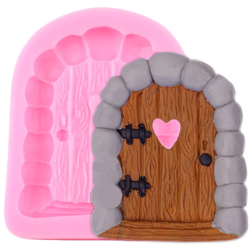 3D Window Door Silicone Mold Fairy Garden Cake Border Fondant Cake Decorating Tools Cupcake Candy Clay Chocolate Gumpaste Moulds