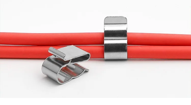 100pcs 2*6mm2 SUS 304 material Solar cable clips system mounting installation