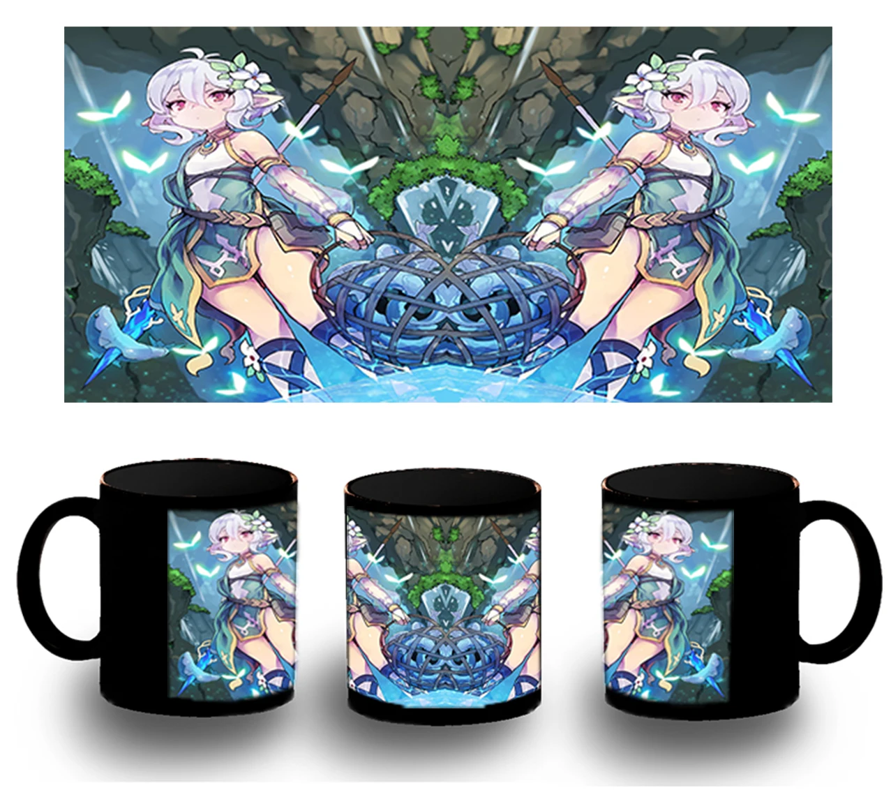 CUP FULLY black PRINCESS CONNECT KOKKORO black mug