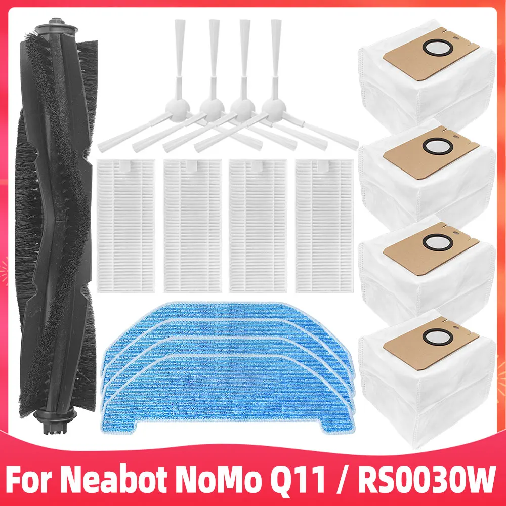 Compatible con Neabot NoMo Q11 Robot aspirador RS0030W repuestos accesorios Cepillo Lateral principal filtro Hepa fregona bolsa de polvo