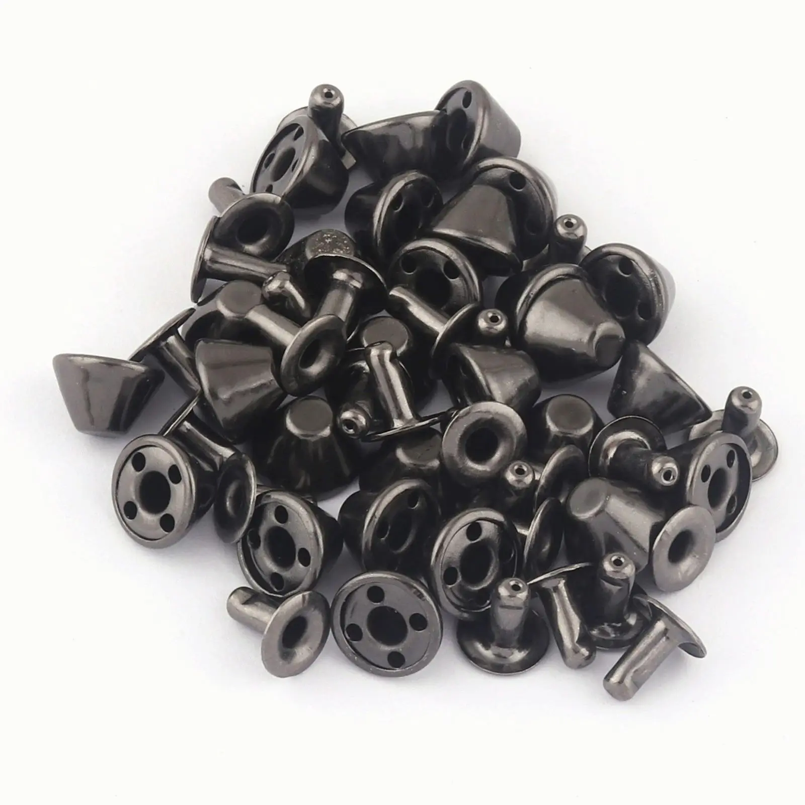 

10*8mm Gunmetal Double Cap Rivets Metal Button Round Rivet Studs For Purse Bags Handbags Shoes Belts Leather Craft DIY