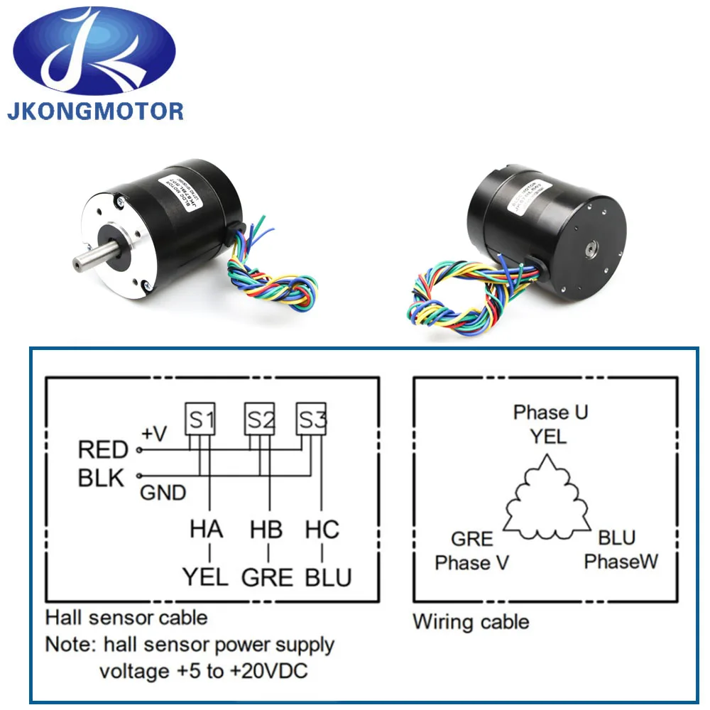 Motore Jkongmotor Nema23 BLDC 57 motore DC brushless con flangia rotonda o quadrata 57BLS02 36V 4000RPM 92W 3.6A con driver BLD120