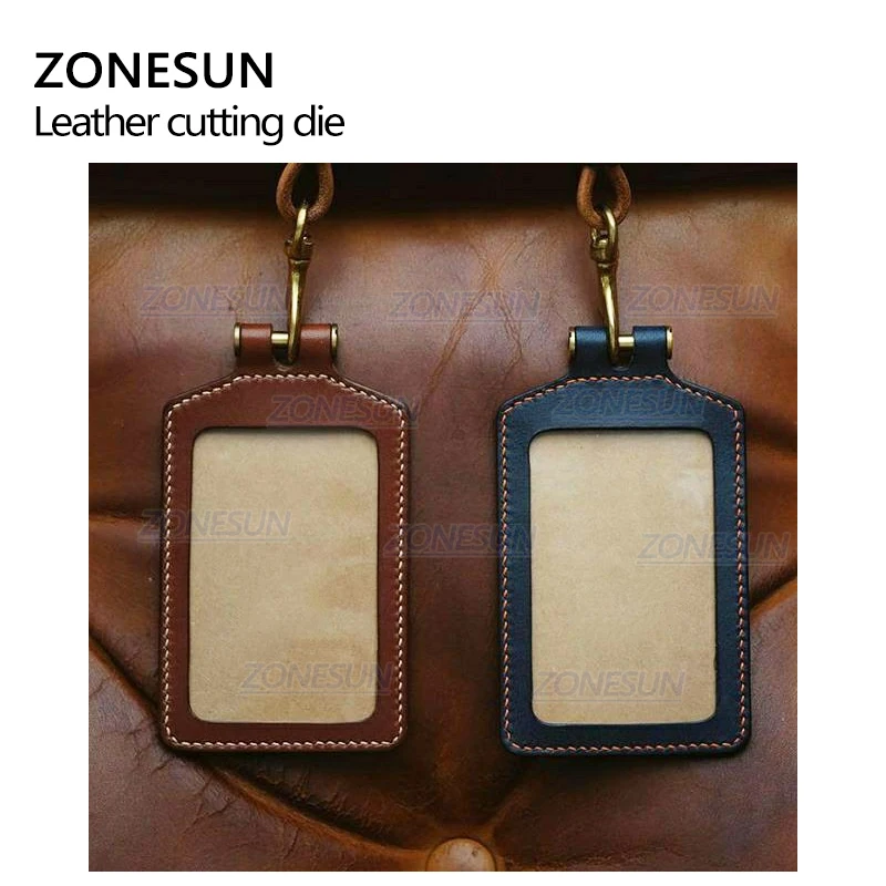 ZONESUN Name ID Card Badge Holder Custom Leather Cutting Die Punching Handicraft Tool Cutter Mold DIY Wallet Die Cut Clicker Die