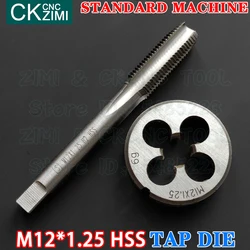 M12*1.25 M12x1.25 Straight Handle Standard Machine Die Tap High Speed Steel Wire Tapping Drill Round Die Metal Tap Die Set Tools