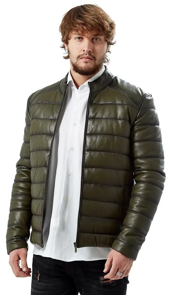 Xanh Bơm Hơi Nam Phối Da Orjinal Da Cừu Thu Đông 2022 Biker Slim Size Lớn VintageTürkiye
