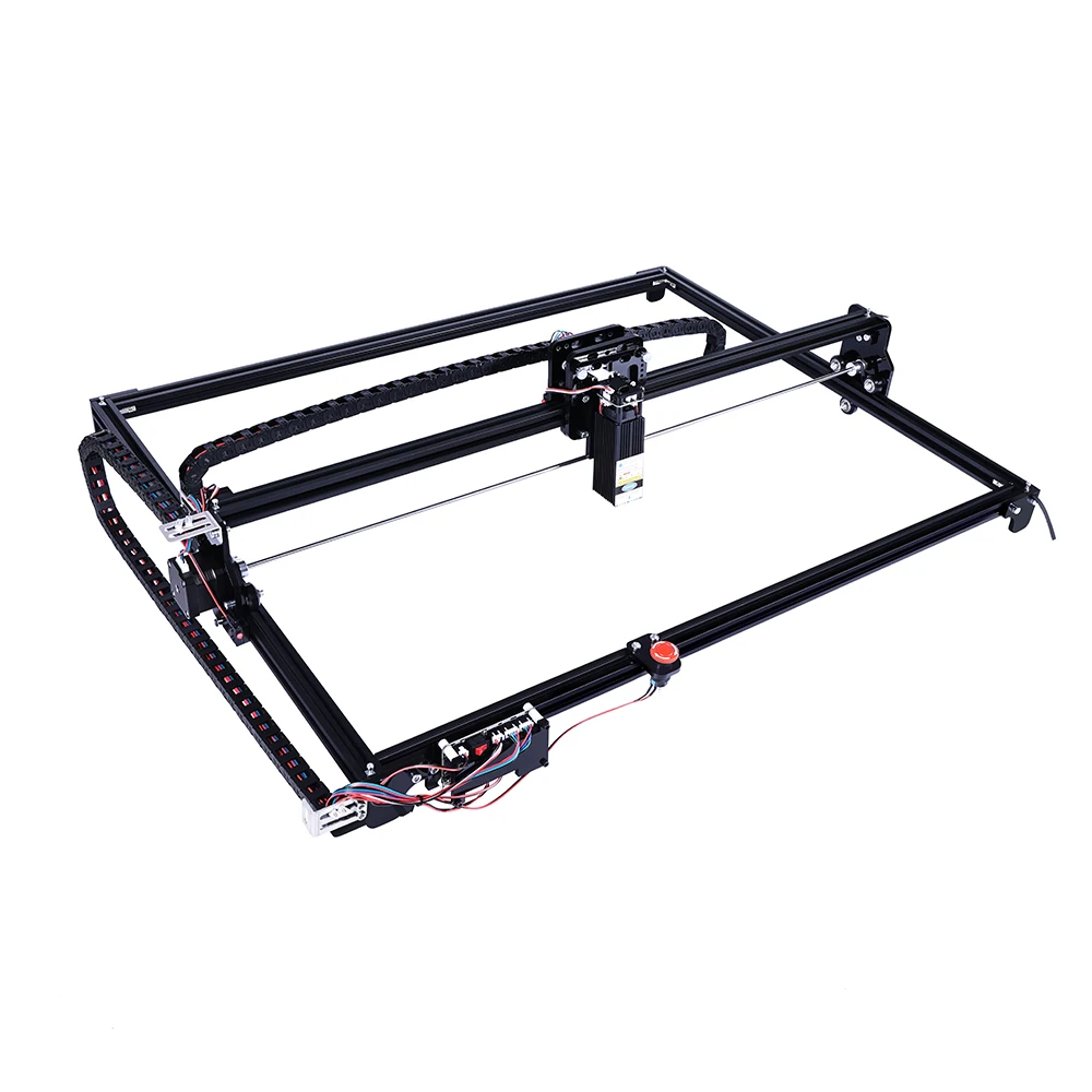 Imagem -02 - Máquina de Gravura do Laser 12v 5a Cnc 2-axis Gravador do Laser Máquina de Escultura 15w Laser 65*50cm com Parada de Emergência Novo 6550 20w