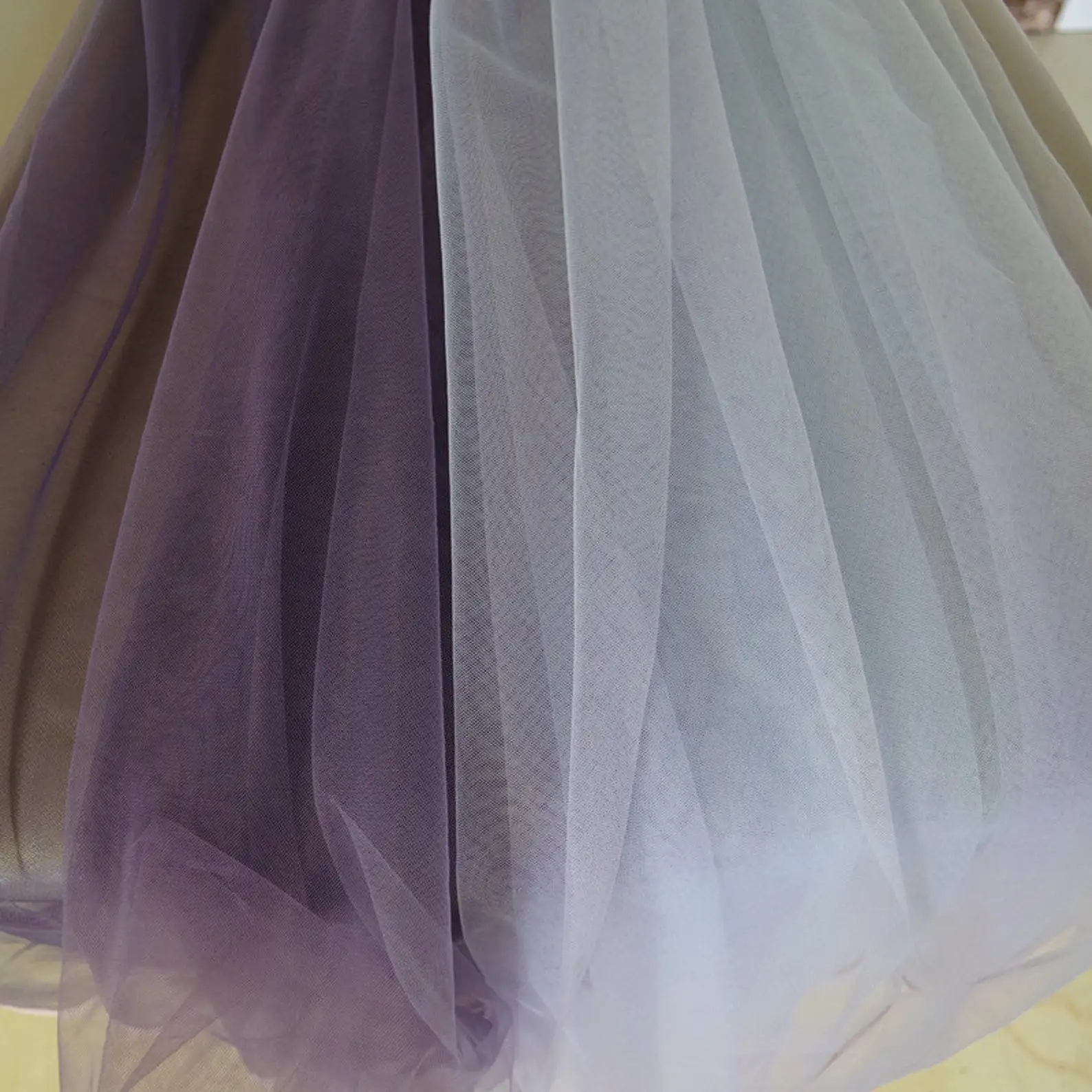 

5 yards Blue Gradient Rainbow Soft Mesh Tulle Fabric Very Soft Material Decoration Party Clothing Tutu