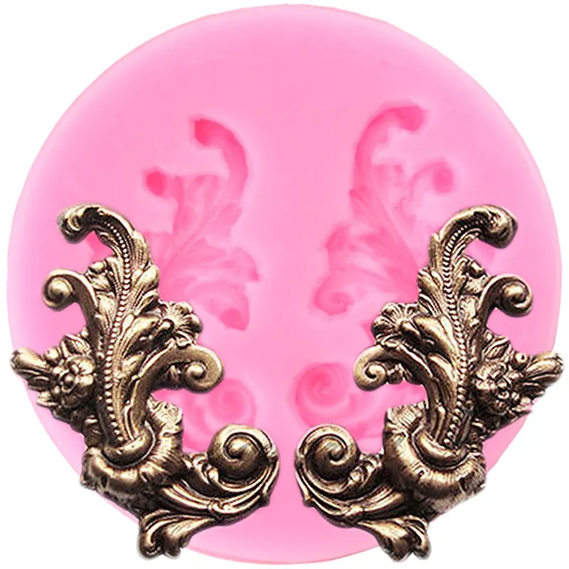 Baroque Scroll Relief Silicone Mold DIY Party Cupcake Fondant Molds Cake Decorating Tools Chocolate Gumpaste Candy Resin Moulds