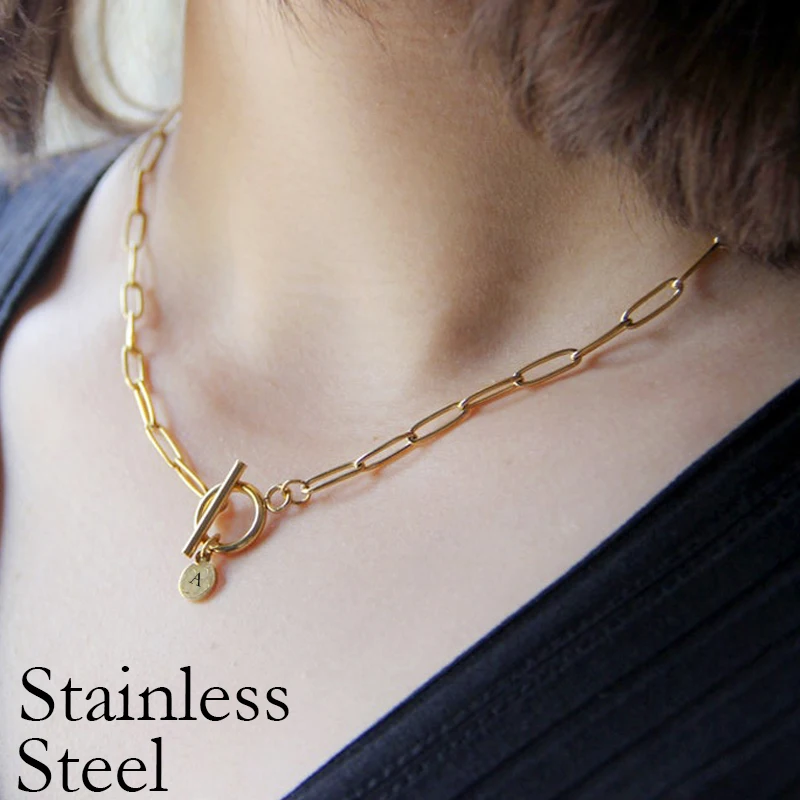 Edelstahl-Büroklammerkette im Großhandel, anlaufgeschützte PVD-Gold-Büroklammerkette für die Herstellung von Halsketten, Armbändern und Schmuck. – Detail 5