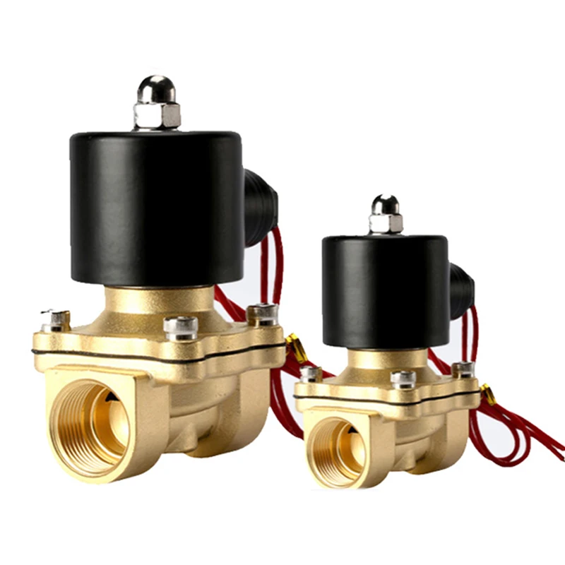 

2W Series Normally Closed 2/2 Way Pneumatic Solenoid Valve Water Air Gas Oil Brass Valve NBR DC AC 12V 24V 110V 220V 2W025-08