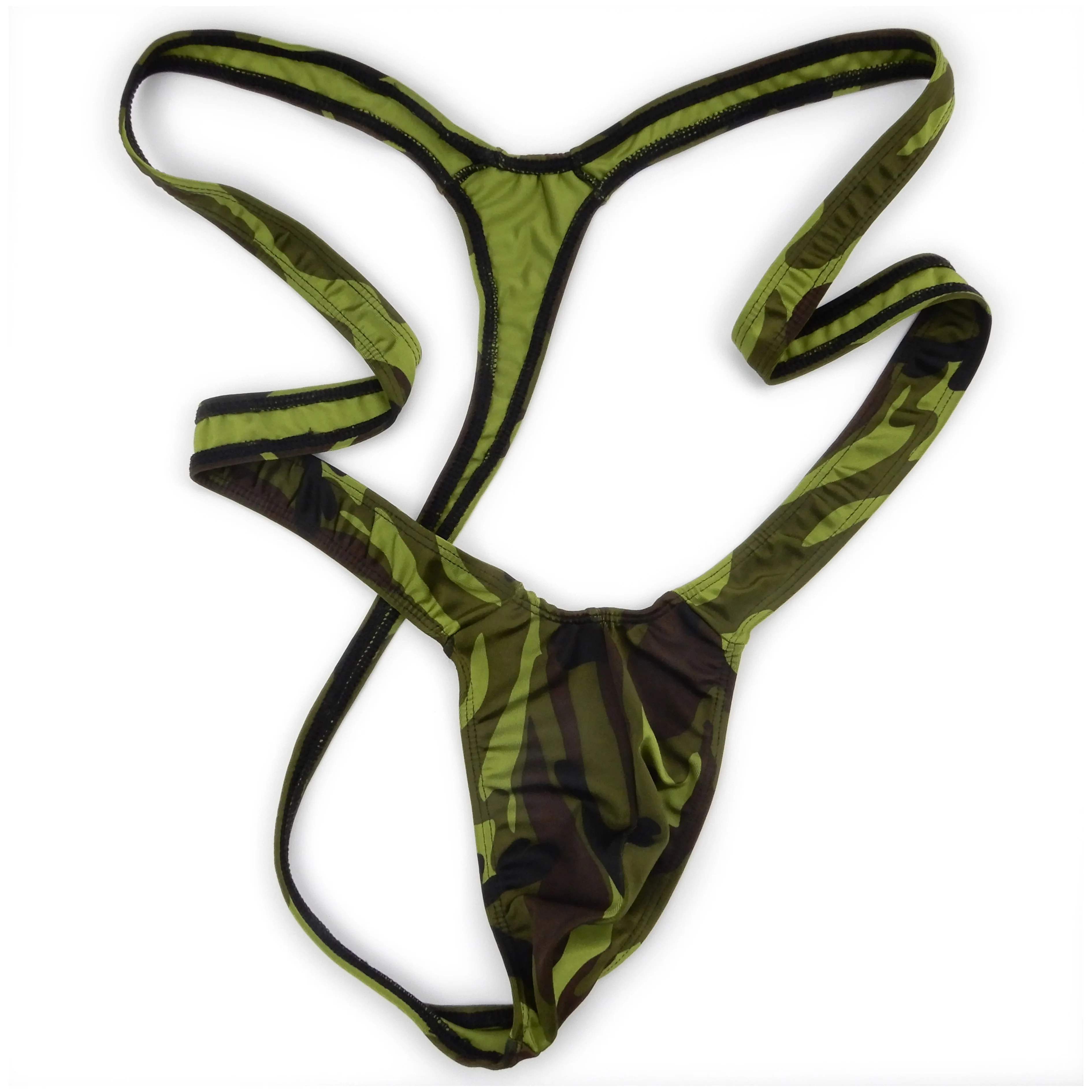 Popular G4974 borat mankini swimsuit mens thong Stretch Suspender Sexy Costume print