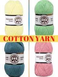 Cotton Knitted Yarn - 29 Color Options - 280 Meters(100gr) - Ören Bayan Madame Cotton - Acrylic - Sweater - Cardigan - Amigurumi - Doll - Shawl - Home Textile - Accessory Materials - Hat - Vests- Booties - DIY