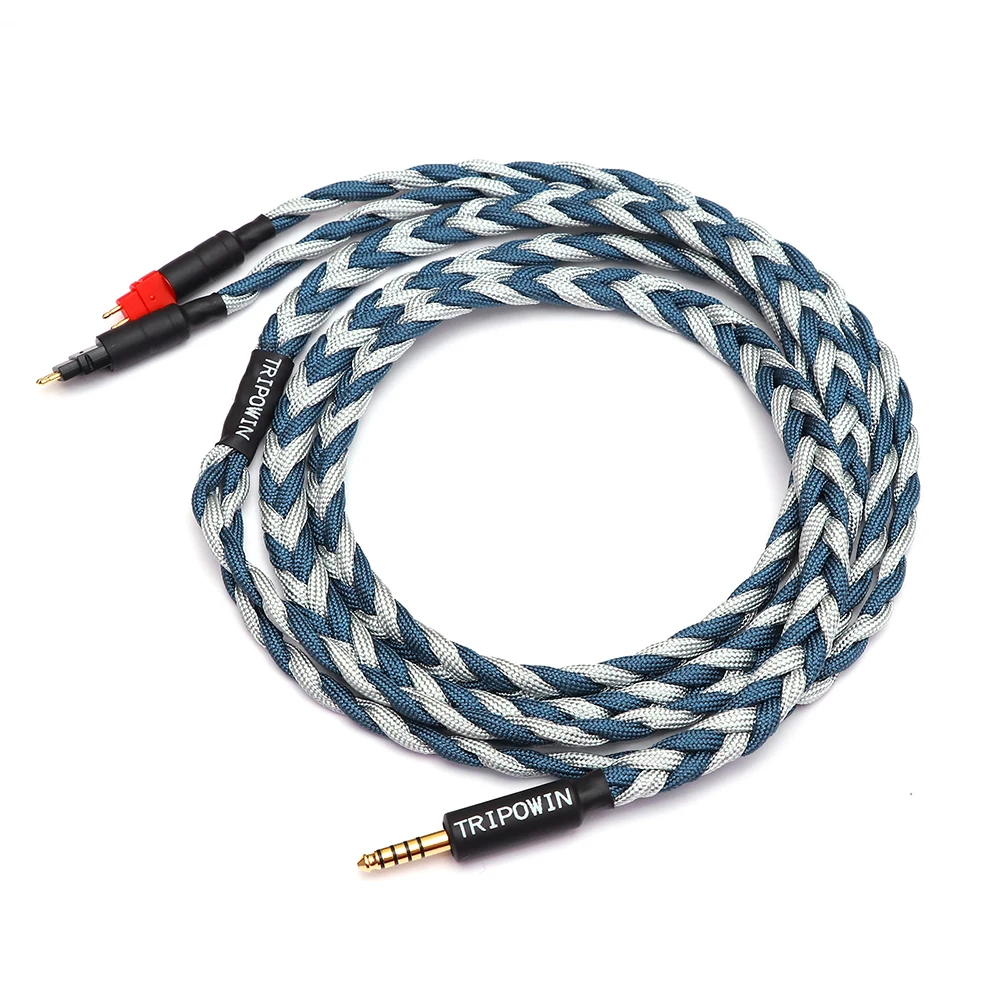 Tripowin GranVia 26AWG 36 Stränge x 4 Core Handgemachte Kopfhörer Ersatz Kabel für HD650 HD580 HD800 HIFIMAN ANANDA Grau – Detail 7