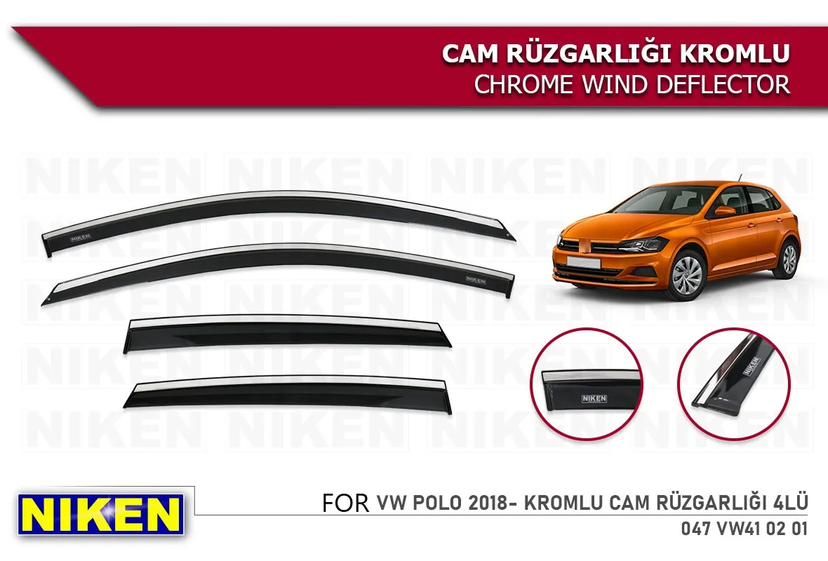 

For VW Polo 2018 After Chrome rain wind deflector sun visor curtains car windshield auto accessories Universal