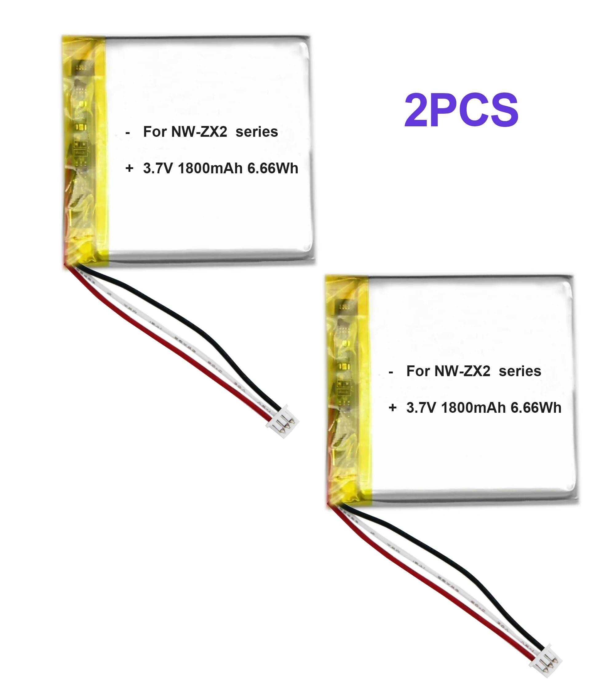 3.7V / 1800mAh NW-ZX2 SONY compatible battery walkman battery pack ht