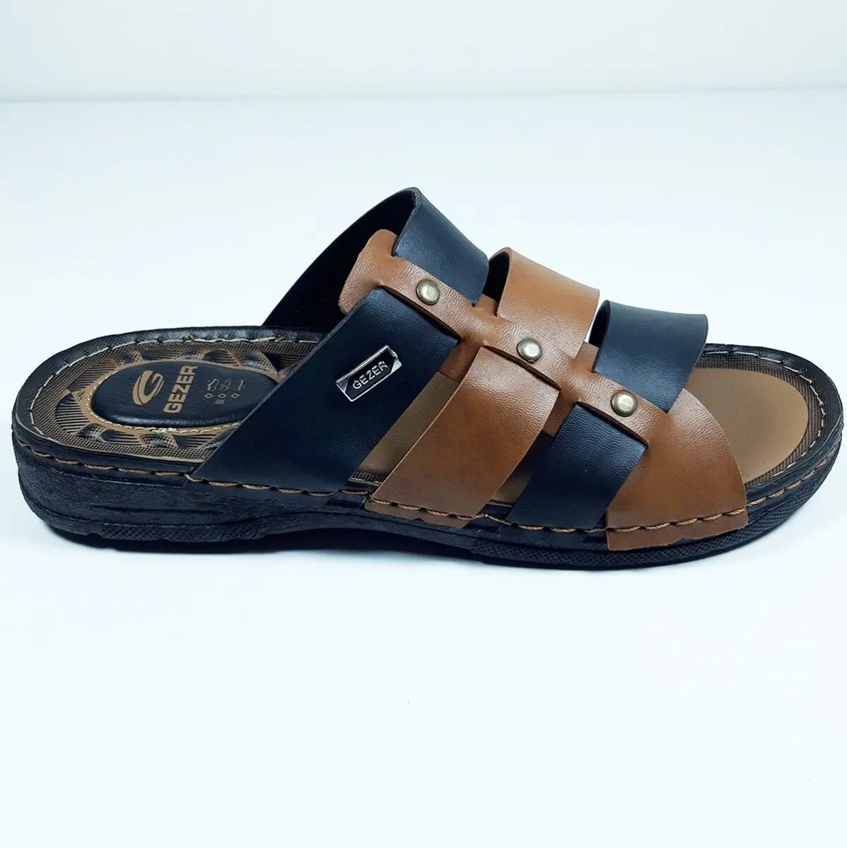 OVERHEAD GT2YME 13162 Male Slippers BLACK-TAN-Stylish design-Convenient-Quality