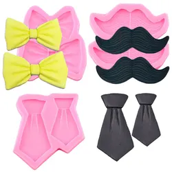 Mustache Tie Bows Soap Silicone Mold DIY Wedding Fondant Molds Cake Decorating Tools Candy Clay Resin Chocolate Gumpaste Moulds