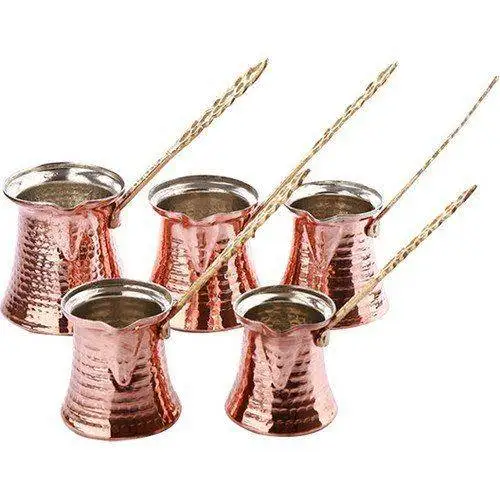 DOLBOVI Tattooed Copper Coffee Pot 5 PCs Coffee Pot Set turkse koffie pot french jug  turkish coffee maker moka pot coffee maker coffee tea kettle pot coffee pot portable coffee maker espresso pots pour over coffee mok