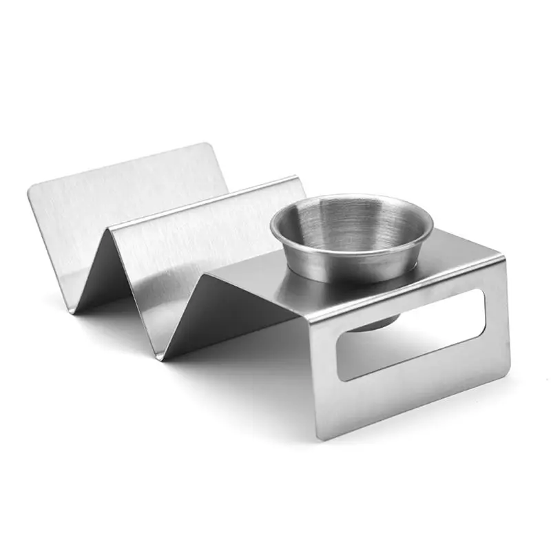 Taco Holder Stands Stainless Steel with Easy-Access Handle, Oven, Grill, and Dishwasher Safe,