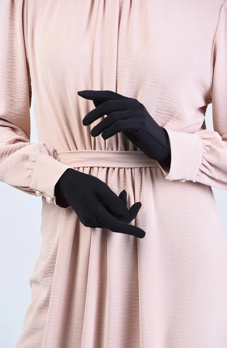 Gants Hijab à Motifs Floraux Noirs pour Femme, Livraison Gratuite