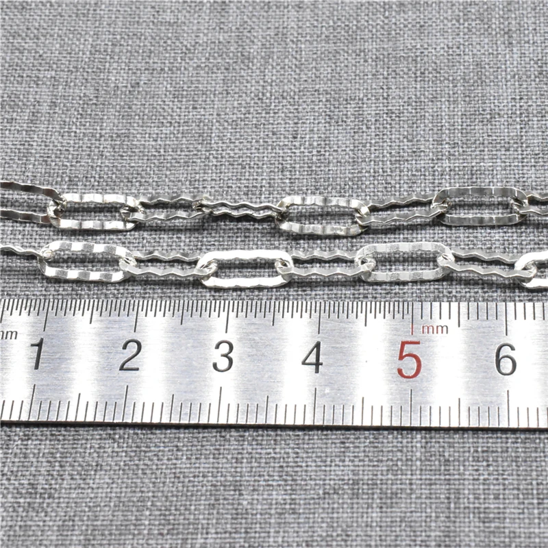 925 Sterling Silver Bulk Unfinished Paperclip Chains for Necklace Bracelet 100cm/3.28ft