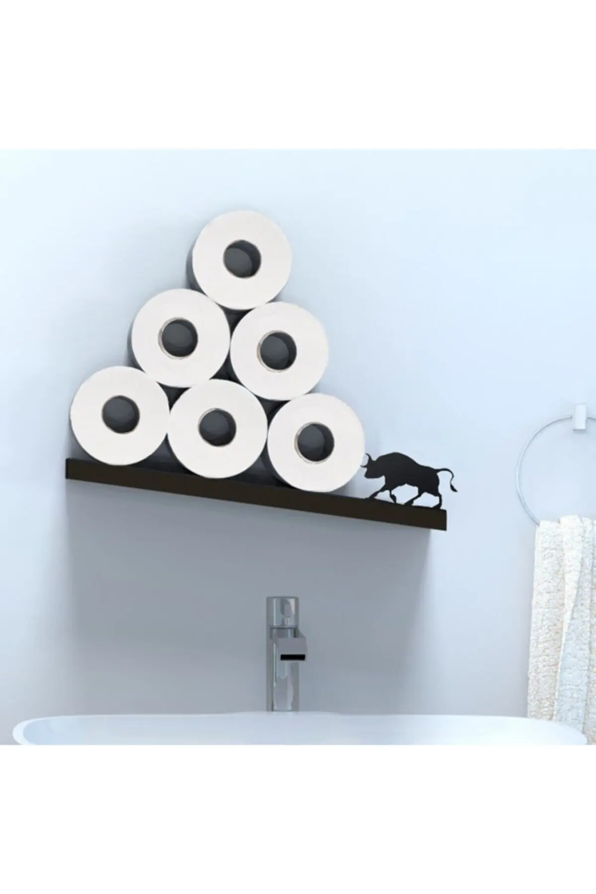 Bull Figure Decorative Bathroom Roll Toilet Paper Holder Kitchen Bathroom Storage Racks Shelf Organizer Bathroom Decoration