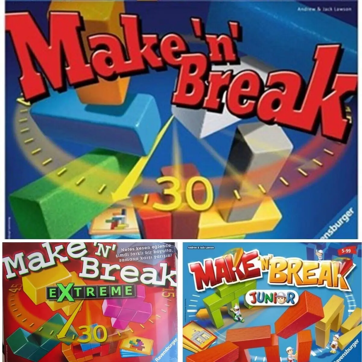 Ravensburger Make 'n' Break, Make 'n' Break Extreme and Junior Mind and Intelligence Games 3D Wooden Puzzle Interactive Learning