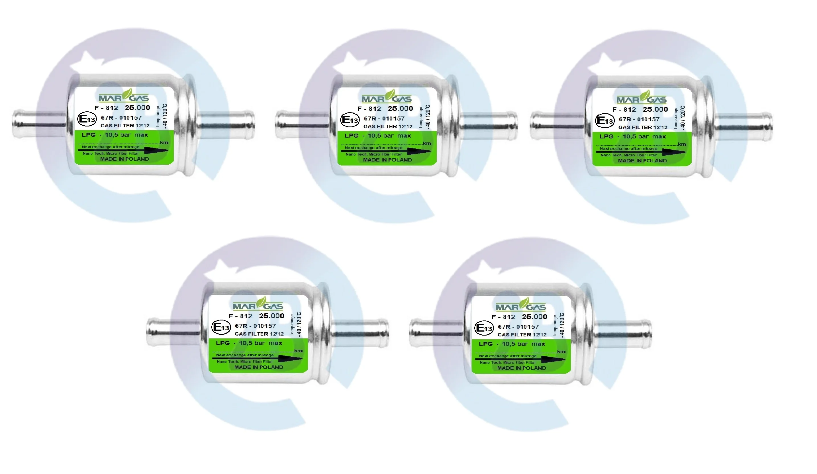 5 Pieces Micro Fiber LPG CNG GPL Filters Replace in every 25,000 km Zenit Digitronic EuropeGas Stag KME Atiker Type