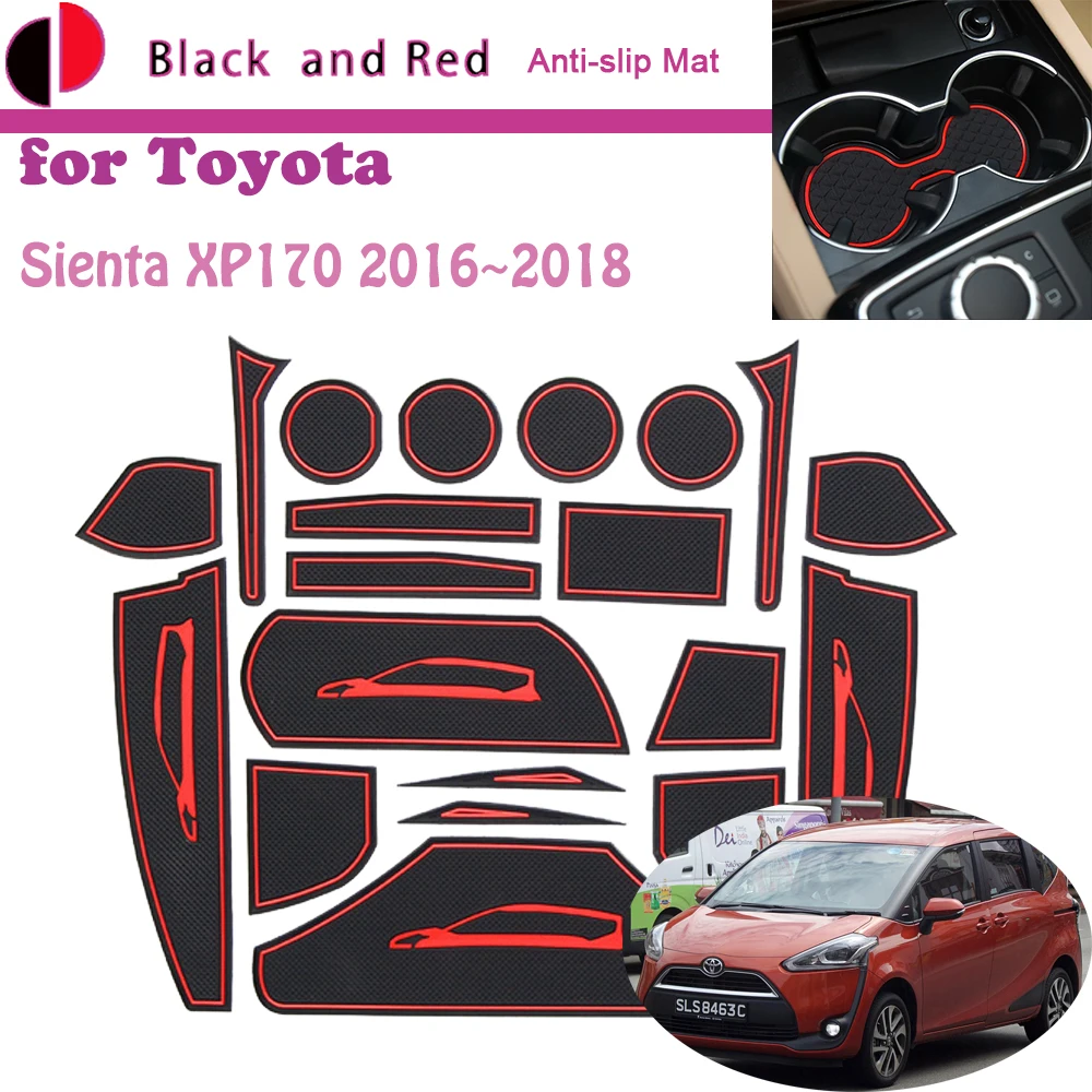 

Rubber Door Groove Mat for Toyota Sienta XP170 2016 2017 2018 Cup Cushion Gate Storage Slot Coaster Dust-proof Sticke Accessorie