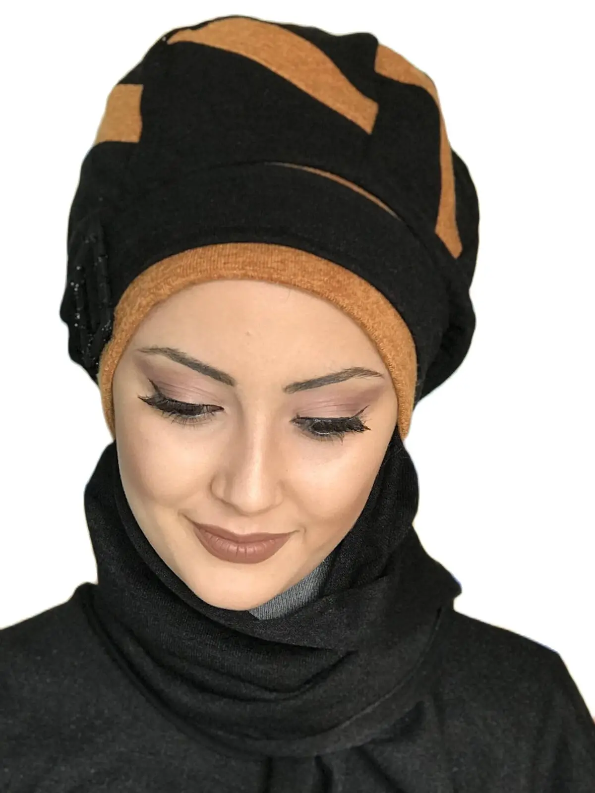 New Fashion 2023 Women Headscarf Scarf Kerchief HatBone Hijab Islamic Clothing Black Passionflower Model Okra Yellow Ready Shawl