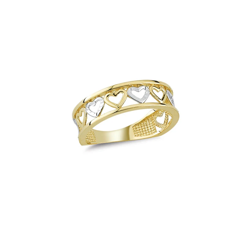 14K Solid Gold Heart Love Ring for Women