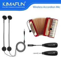 KIMAFUN Wireless Dual Accordion Microphone Professional Musical Instrument Condenser Mic Designed for Musicians Accordionist