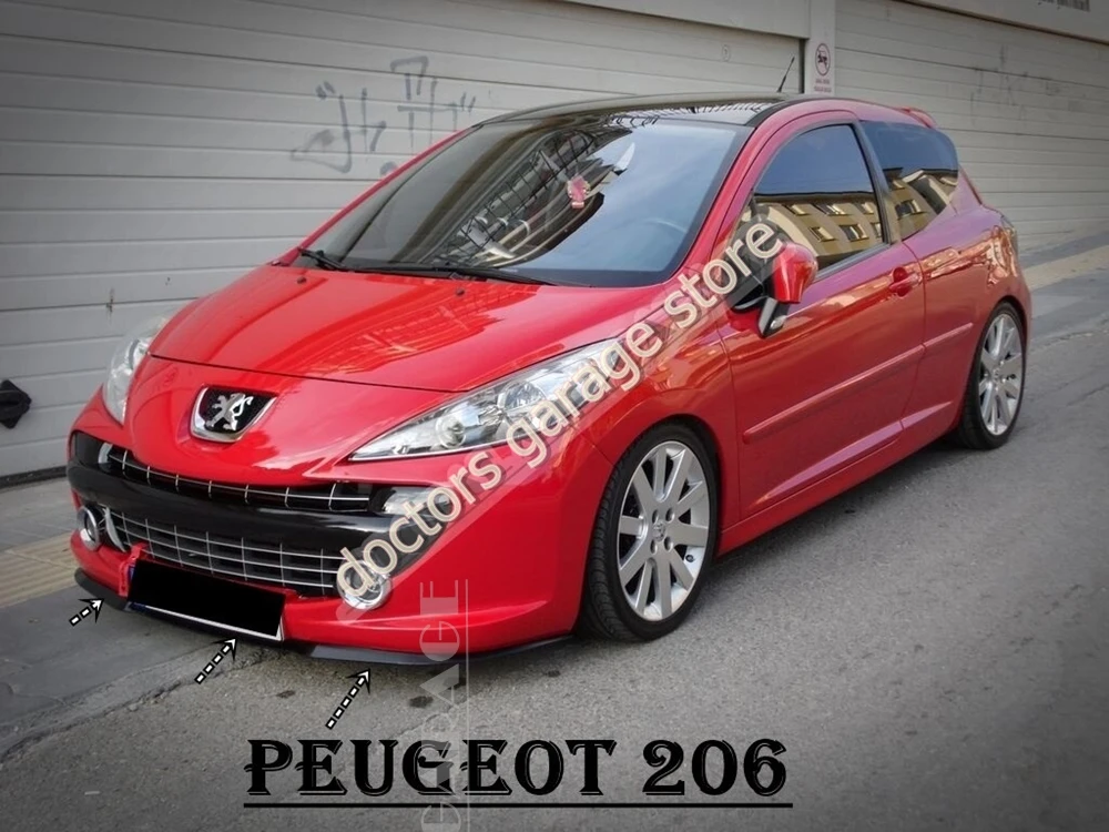 Spoiler avant pour PEUGEOT 206 CUPRA R, lèvre de pare-chocs, spoiler Euro, universel, 3 pièces, kit carrosserie, accessoire auto, diffuseur.