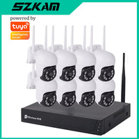 Wireless 8CH NVR Kit Tuya Smart Life Surveillance PTZ dome Camera 3MP Remote WIFI outdoor waterproof Camera Security CCTV system