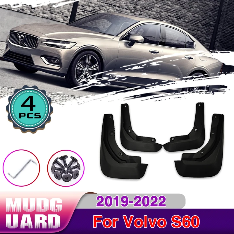 

Mudguards For Volvo S60 2019~2022 Mudflap 4Pcs Front Rear Mud Splash Guards Flaps Fender Auto Replacement Parts Car Accessories