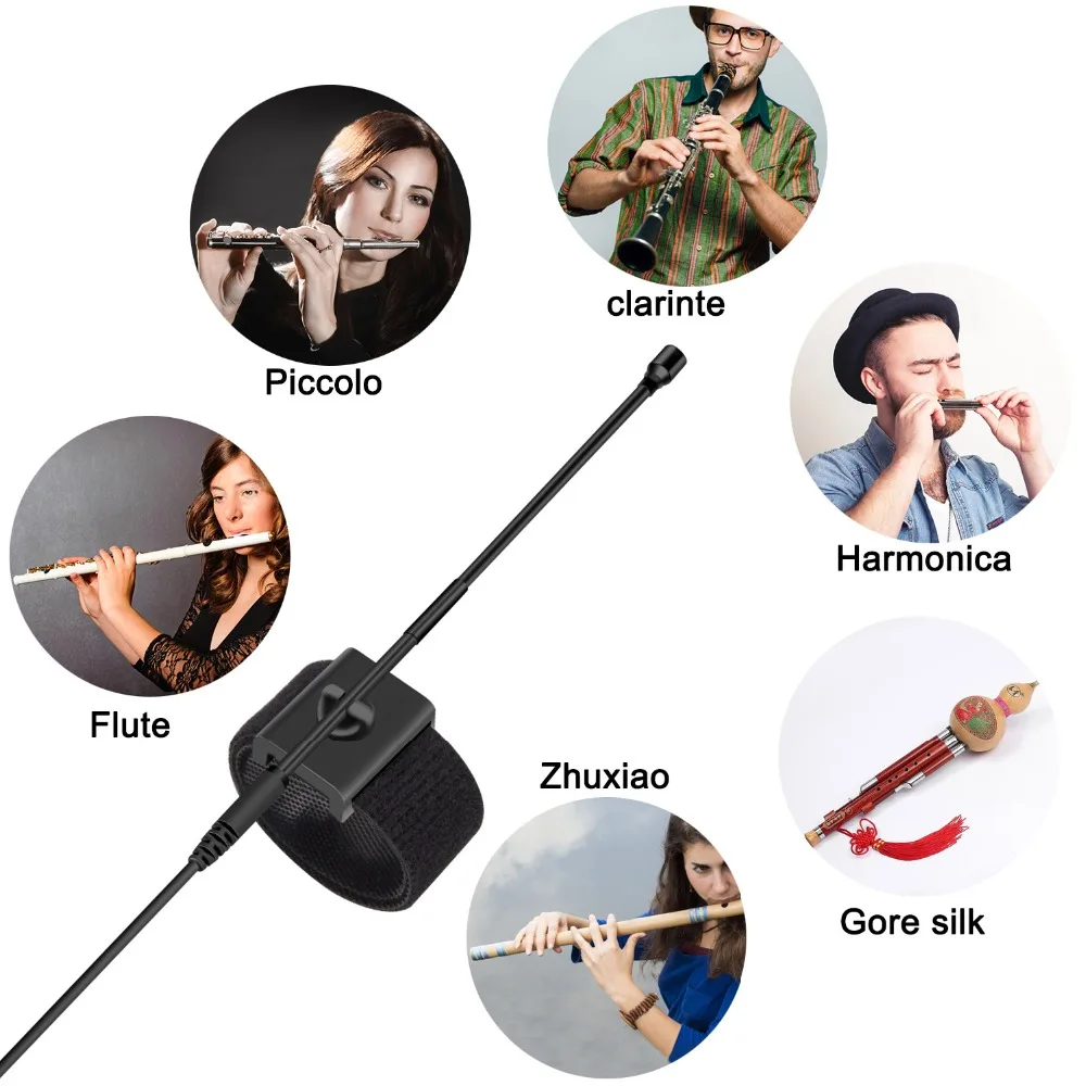 Cài Ve Áo KIMAFUN Mini Nhạc Cụ Sáo Micro Đa Hướng Ngưng Tụ Cổ Ngỗng Kẹp Cho Sân Khấu Biểu Diễn Có Cổ Bán Mic