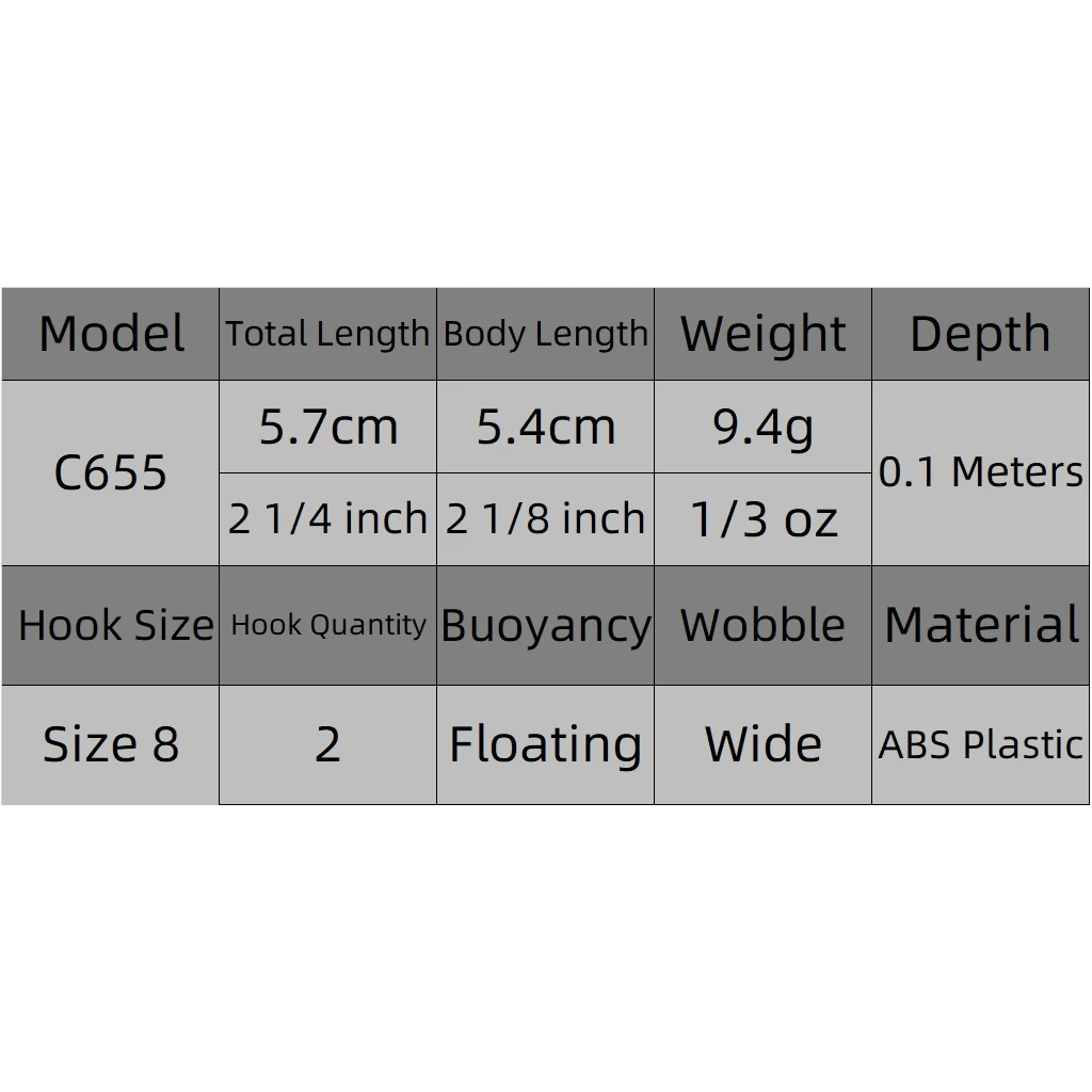 WLure C655 Crankbait – Señuelo wobbler 5,7 cm agua salada