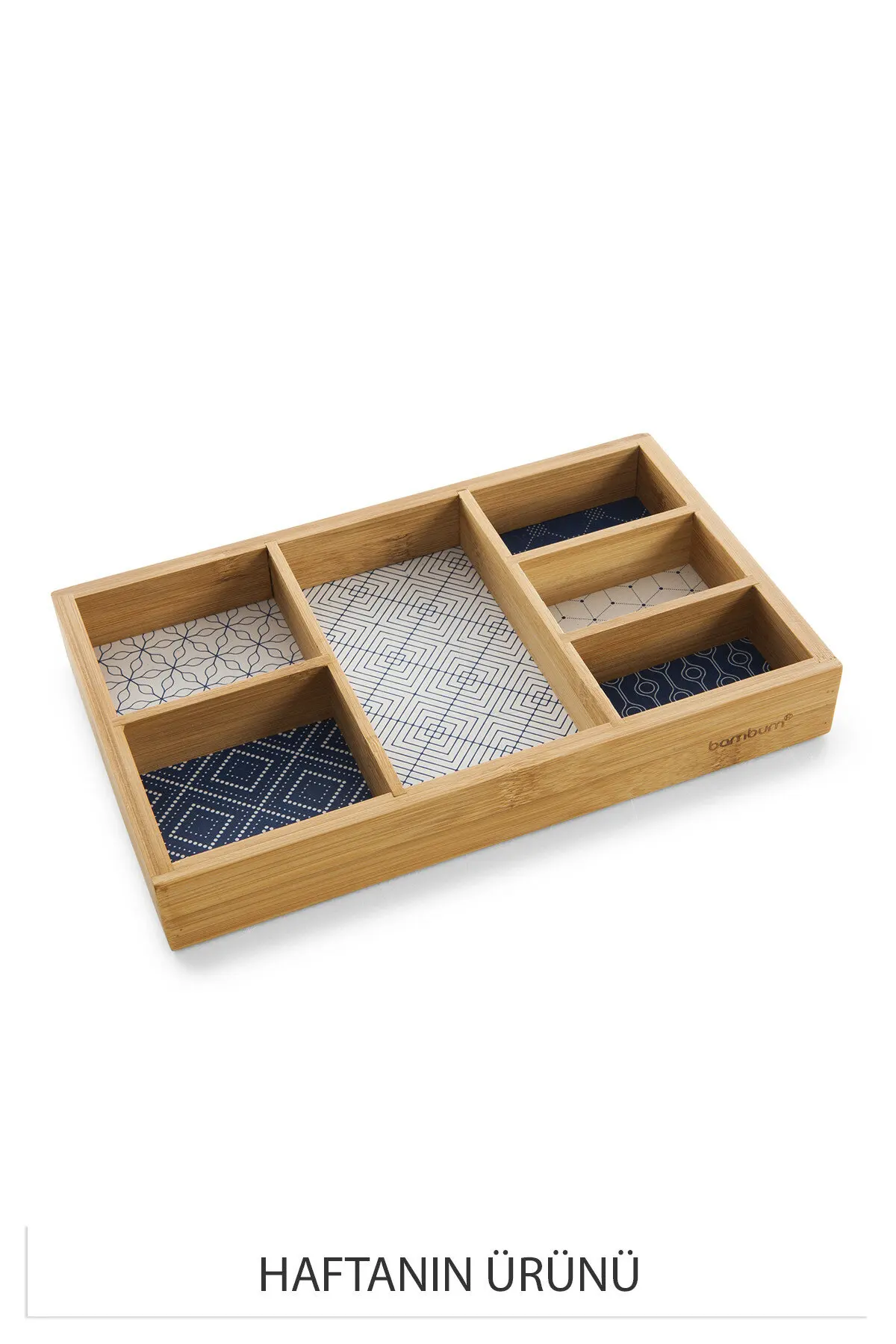 2022 new design Natural Bamboo Boxy 6 Compartments Jewelry Box 25.5 X15.5X3.5cm Multi Compartment jewelry jewelry box clear lidle