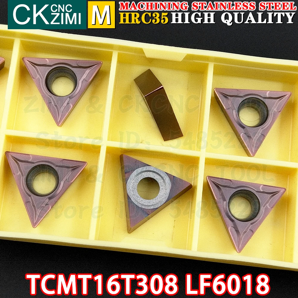TCMT16T308 LF6018 TCMT32.51 LF6018 คาร์ไบด์แทรกภายนอกหมุนแทรกเครื่องมือ TCMT CNC Mechanical เครื่องกลึงโลหะตัดเครื่องมือ
